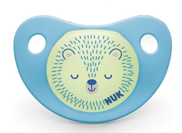 Schnuller Igel, hellblau, leuchtend